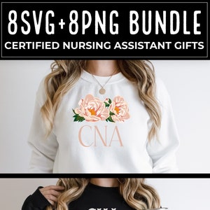 Cna SVG, Cna PNG For Sublimation 16 designs tshirt bundle, Gifts for Certified Nursing Assistants, Healthcare Professionals and New Grads