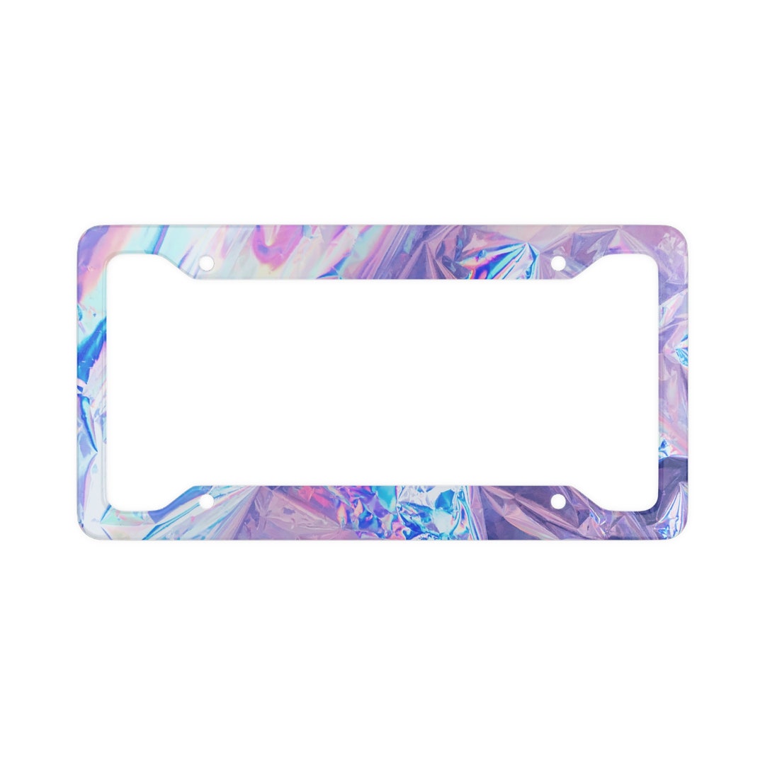 Holographic Iridescent License Plate Frame Iridescent License Etsy