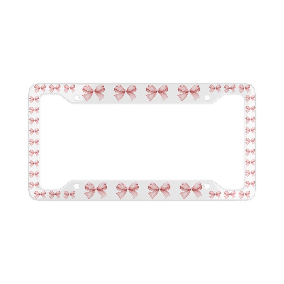 Pink Bow License Plate Frame, License Plate Frame, Pink License Plate