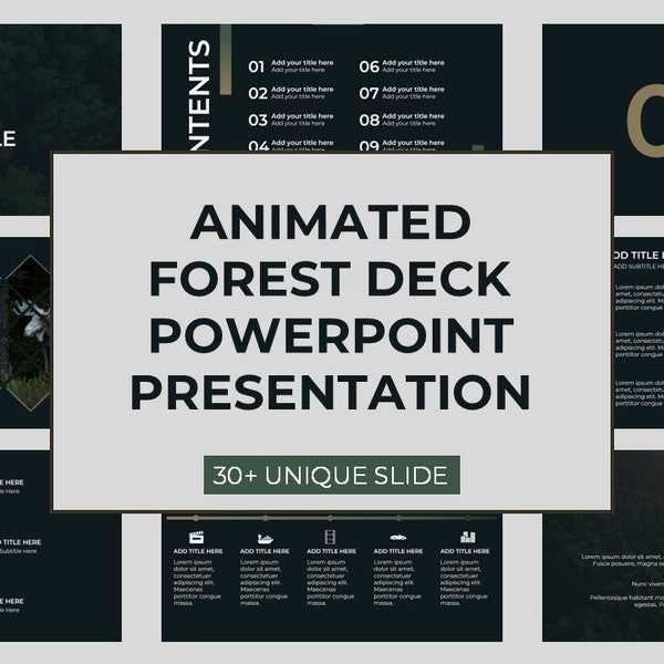 Dark Forest Theme Animated PowerPoint Template, Fully Animated Modern Slide Deck