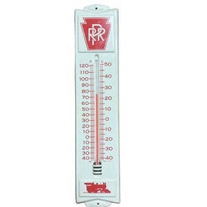 Vintage Pennsylvania Railroad Advertisement Thermometer Train PRR