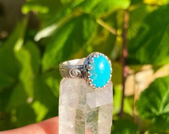 Einzigartiger natürlicher Türkis Sterling Silber Ring