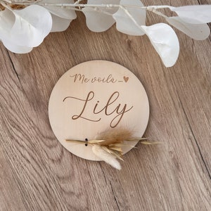 Plaque de naissance fleurs séchées