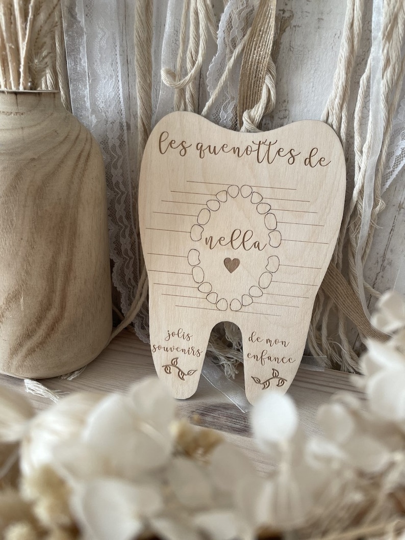 Carte quenottes bébé en bois image 1