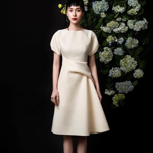 short cream bridesmaid dresses Cream Bridesmaid Dresses-Inexpensive Short Length Bodycon by Perrty 3058 Cream / 3XL
