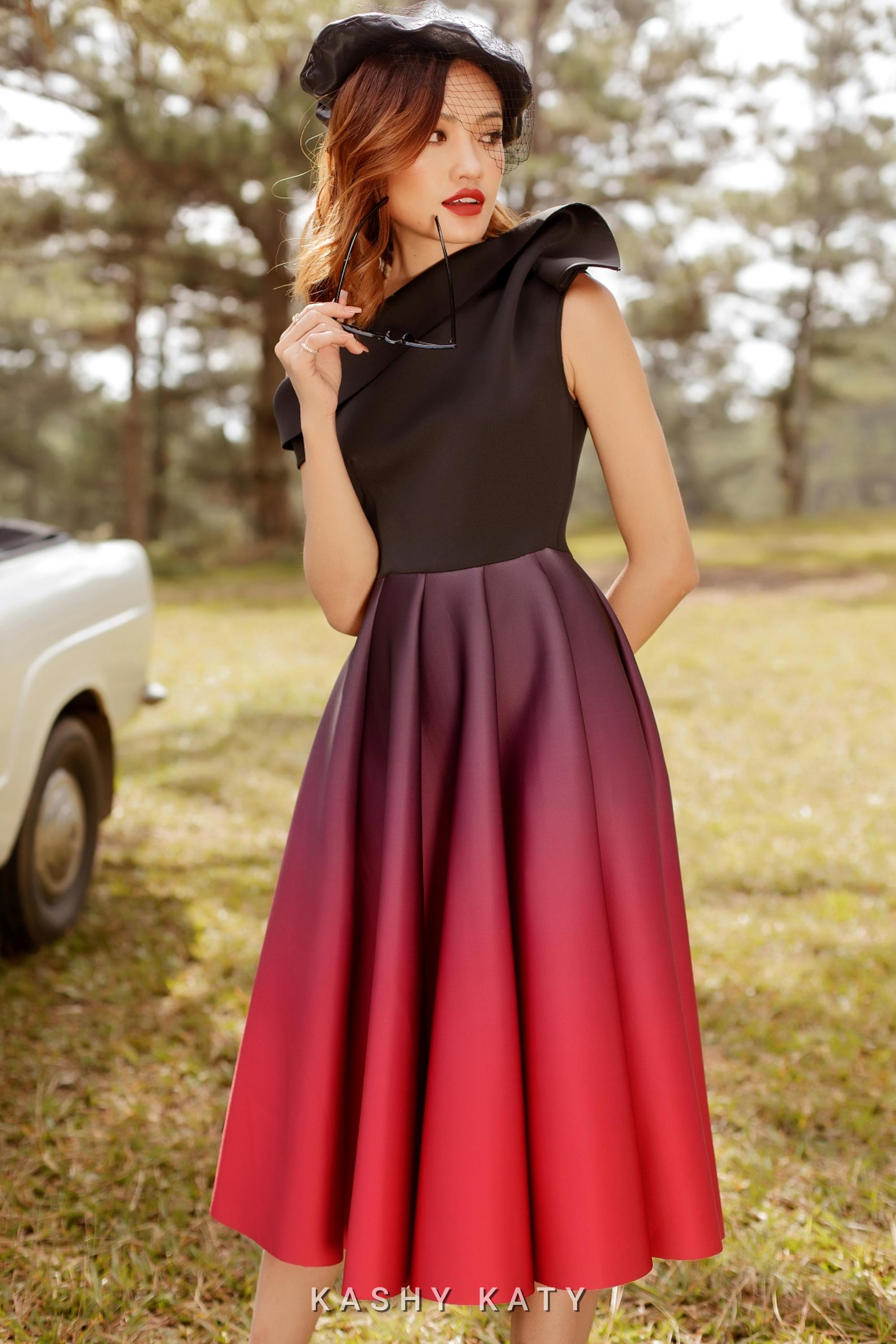 side slit satin a line cami dress Cami Strap A-Line Chiffon Bridesmaid Dress with Slit in Fuchsia