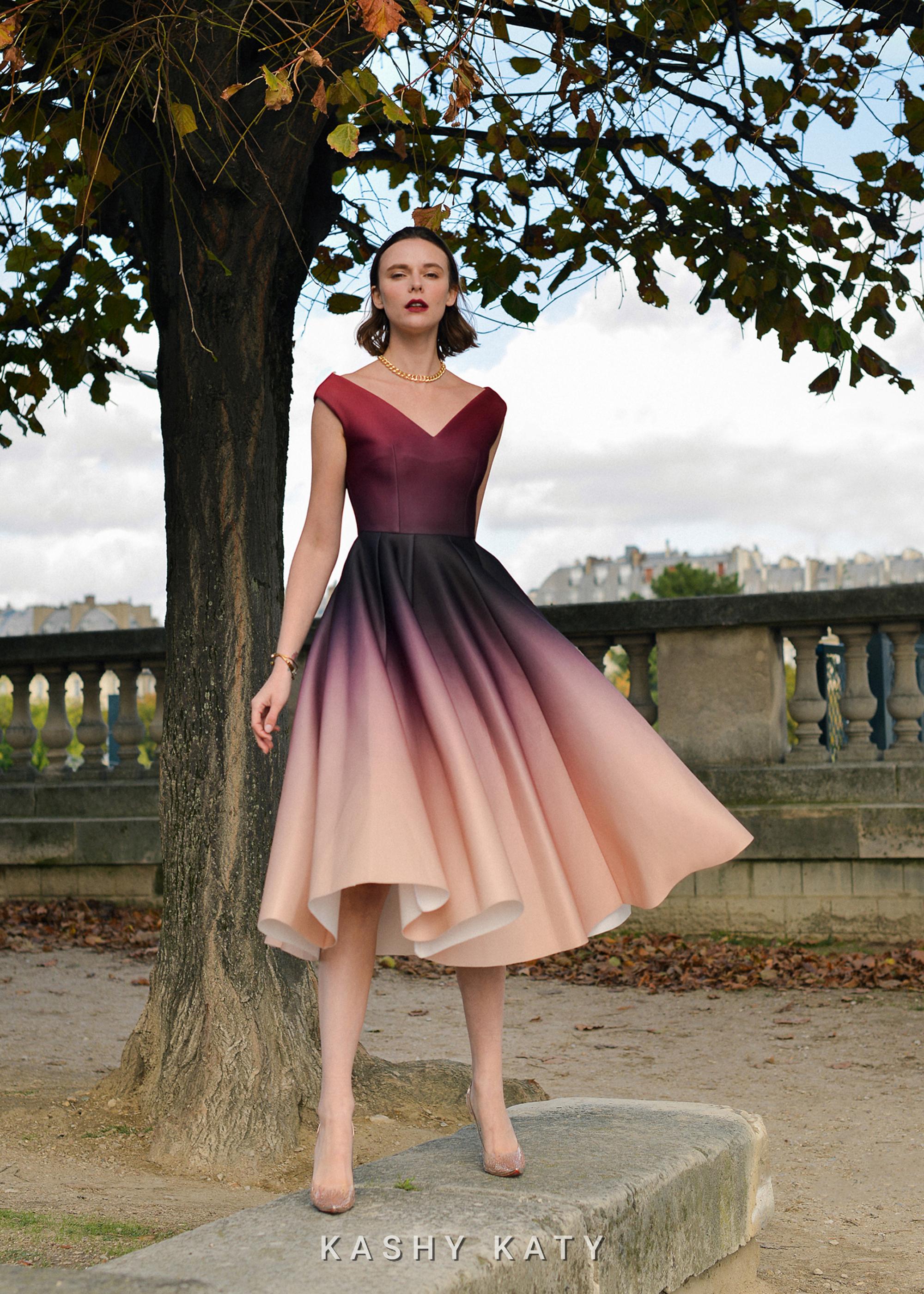 Burgundy Ombre Dress