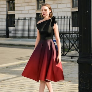 Red and Black Ombre Bridesmaids Dresses - Etsy
