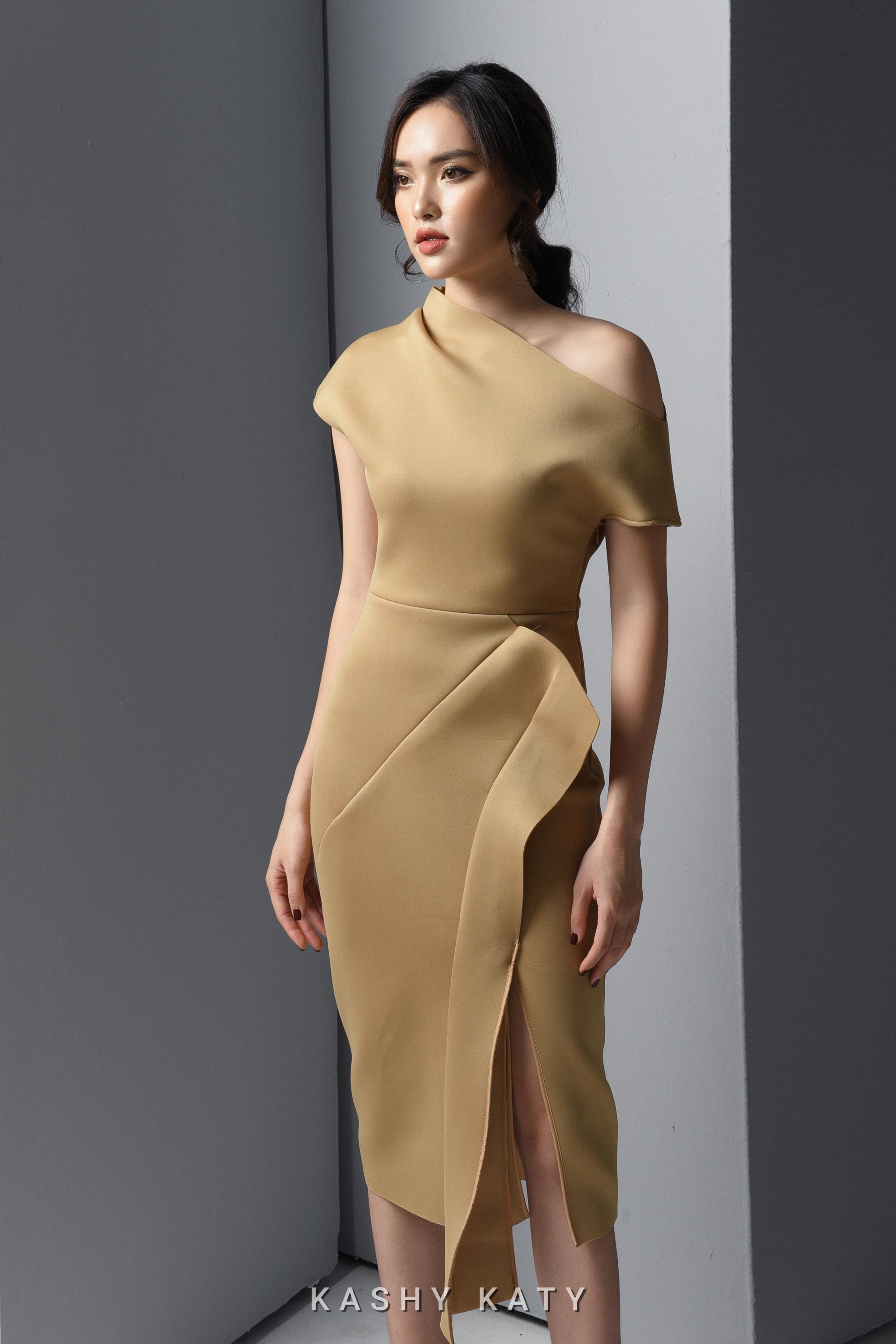 neoprene off shoulder dress Neoprene Bodycon Dress With Ruffles And Feather Off Shoulder