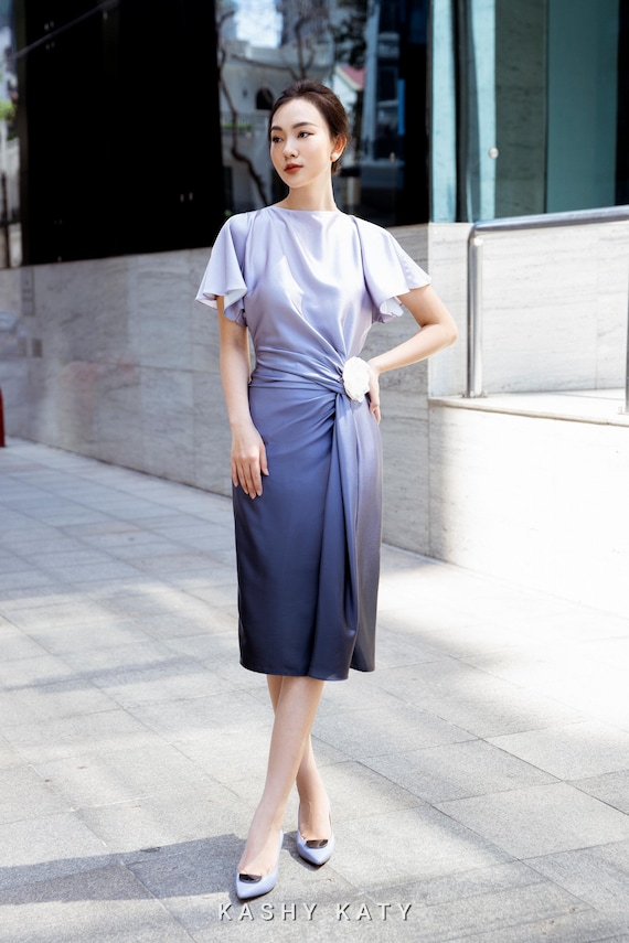 ombre grey dress 1990s Gray Beaded Evening Dress | Ombre Grey Silk Slip Dress