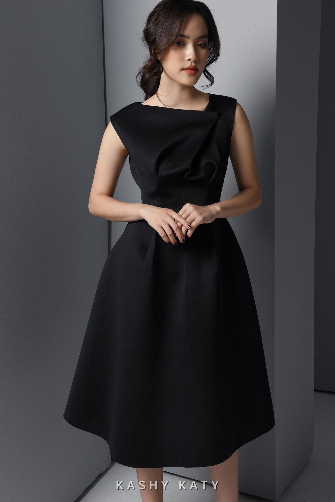 white and black mini dress Delta Simple One-Shoulder A-Line Evening Size:US Size 14 Middle School Prom Dresses