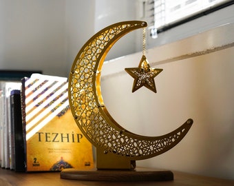 Ramadan Crescent Moon And Star Tabletop Decor Ramadan Decorations Eid Gifts