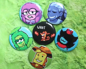 Seven Coloured Flowers Badges