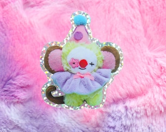 Monkey Glitter Sticker