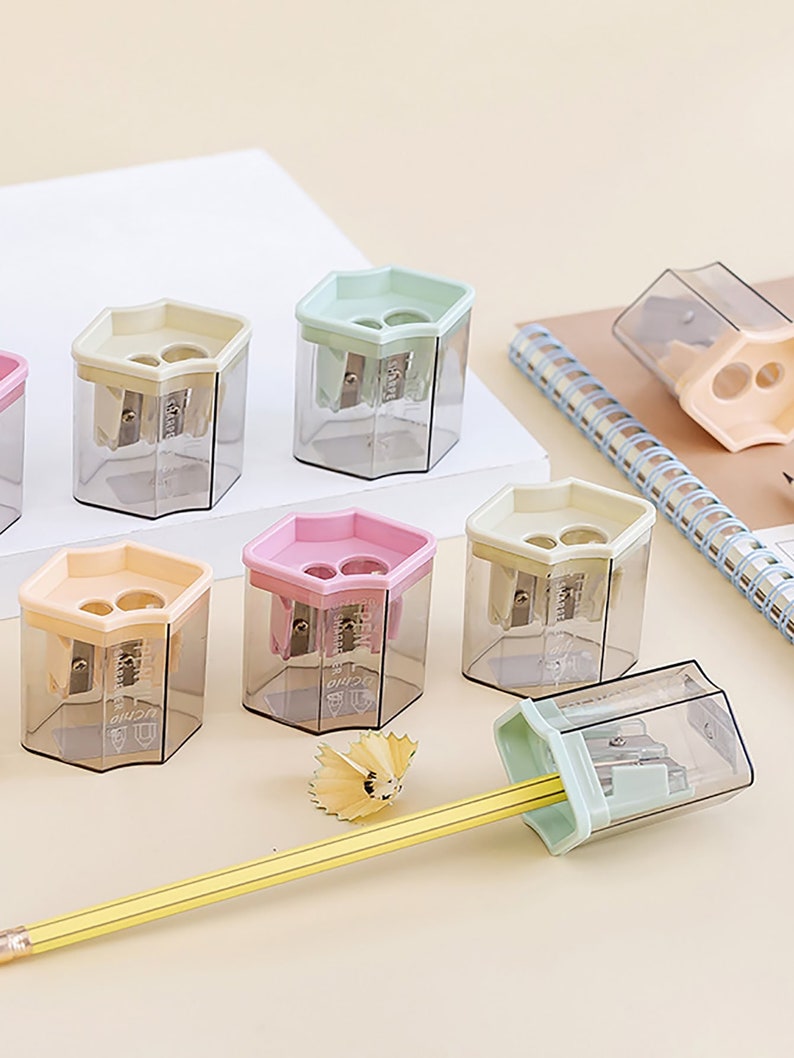 Cute Pencil Sharpener Double Sharpener Cute Stationery Etsy