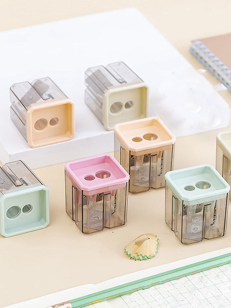 Cute Pencil Sharpener Double Sharpener Cute Stationery Etsy