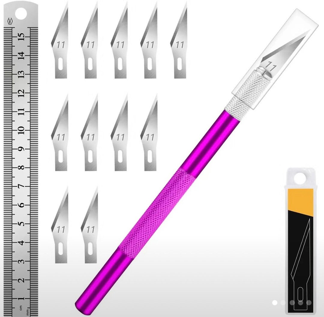 Craft Knife Exacto Knife With 11pcs Stainless Steel Exacto Etsy