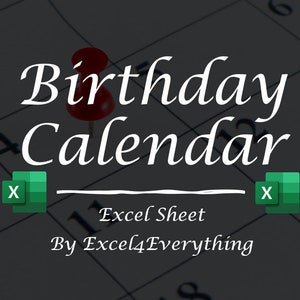 Birthday Calendar Excel Sheet