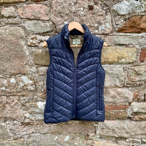 LADIES Equestrian GILET - Navy Blue Quilted soft and lightweight Country Equestrian Style Gilet / Vest by Hoggs of Fife - Size UK 10