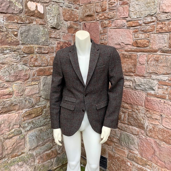 GENT'S TWEED JACKET / Retro Y2K Tweed 2 Button Sports or Hacking jacket - 100% Wool - British Size 38R