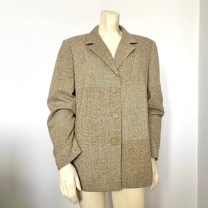RETRO LADIES Jacket / 90&#39;s Lightweight 3 Button Tweed jacket - Size 18