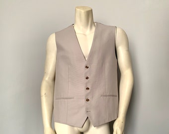 Retro 90's or Y2K Next Heavyweight Cotton Waistcoat or Vest with lightweight blue denim coloured lining and back