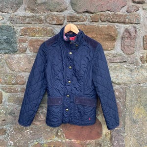 LADIES QUILTED JACKET Classic Retro Blue Country quilted Jacket by Joules - Barn Coat - Urban, Country, Dog Walking, Equestrian