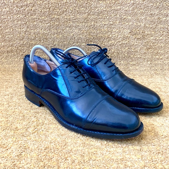 Samuel Windsor Oxford Lace Up Handmade Leather Shoes. Black, Size 9.5 UK.