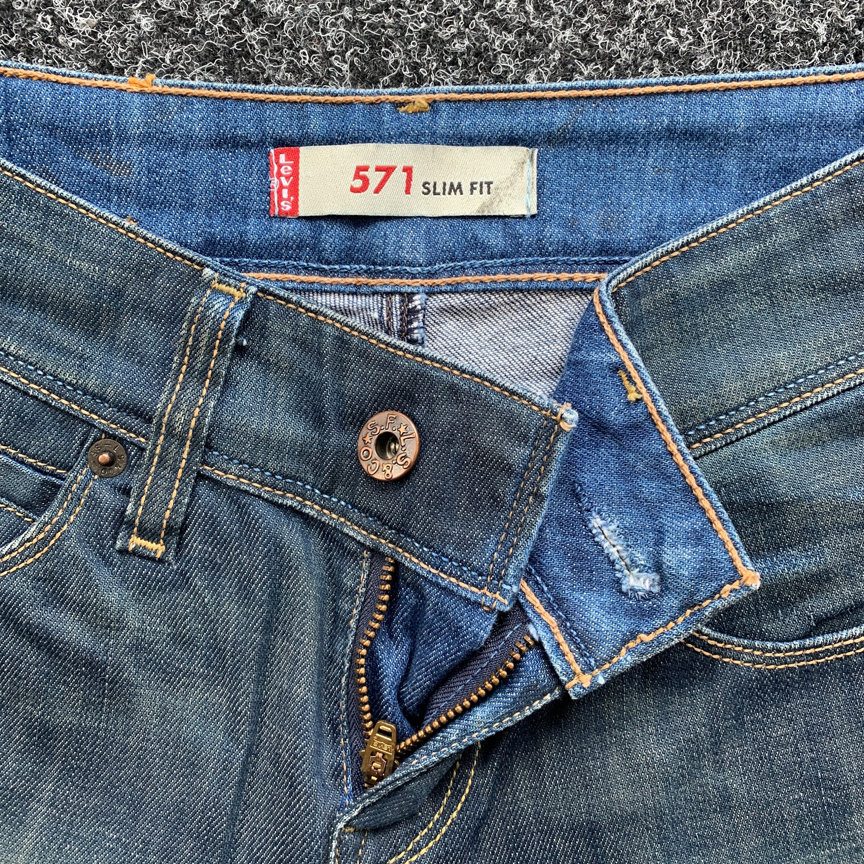 LEVI'S Vintage Denim Jeans. Model 571 Slim Fit Denim Jeans - Etsy