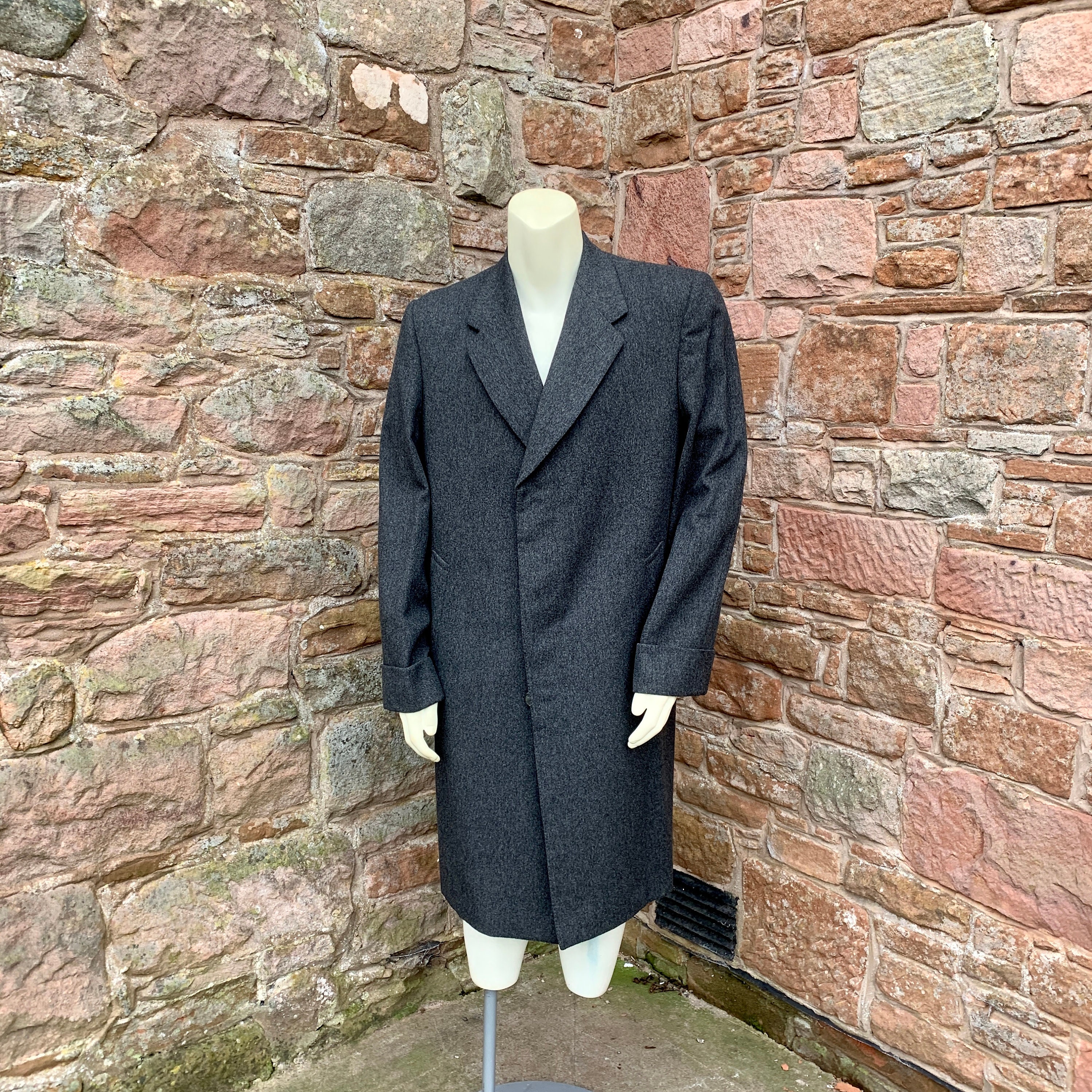 Crombie Style Overcoat Heavy Weight Quality Coat in Dark Grey by