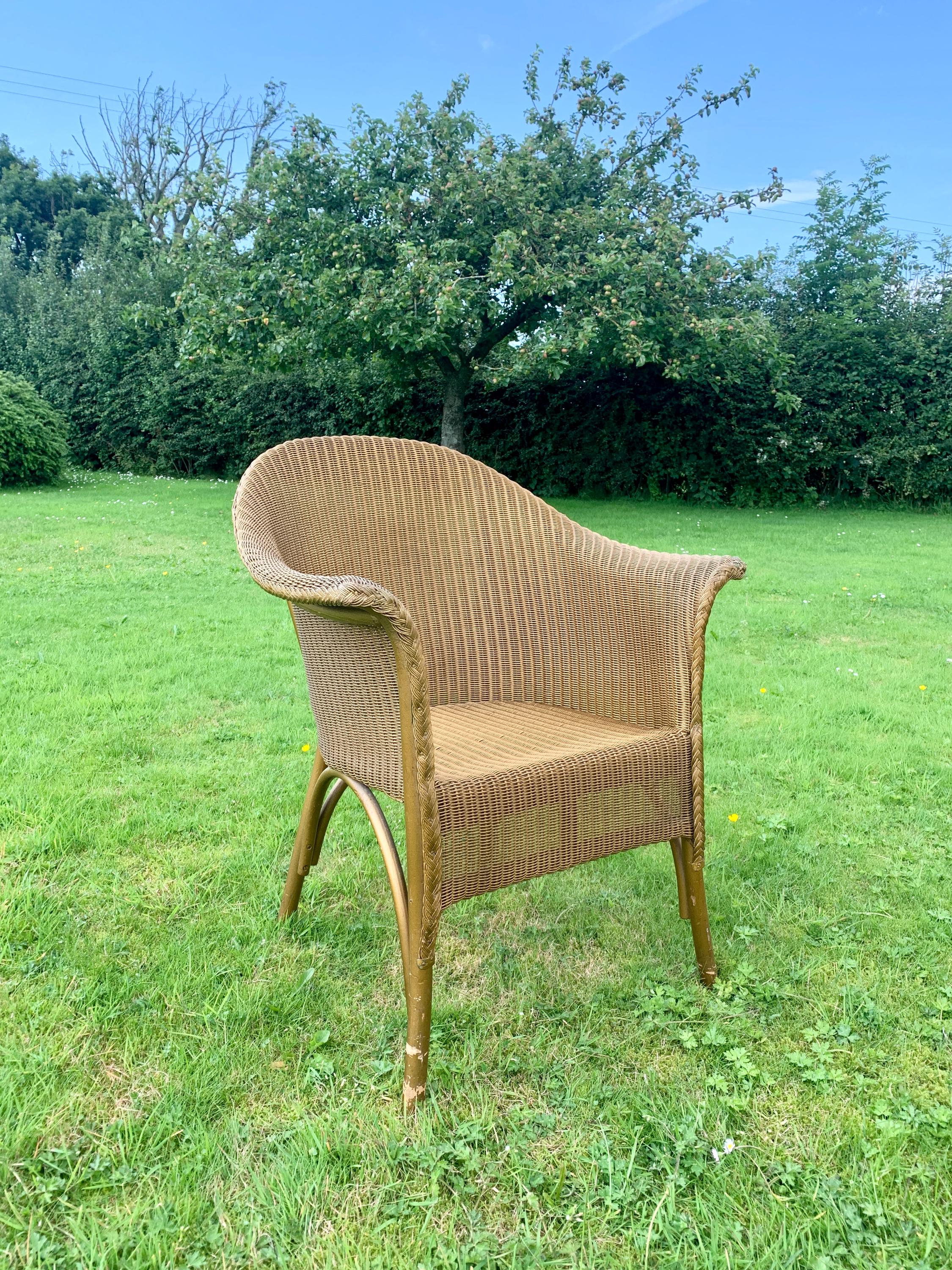 LLOYD LOOM Vintage 1960s Lloyd Loom Lusty Basket Chair in Aged Gold Colour Great Original Look and Patina Etsy