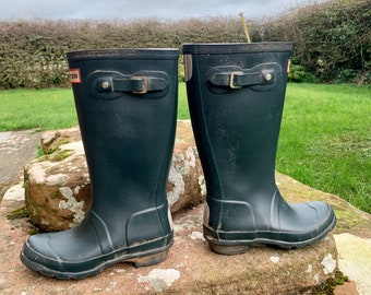 Boys green hunter wellies best sale