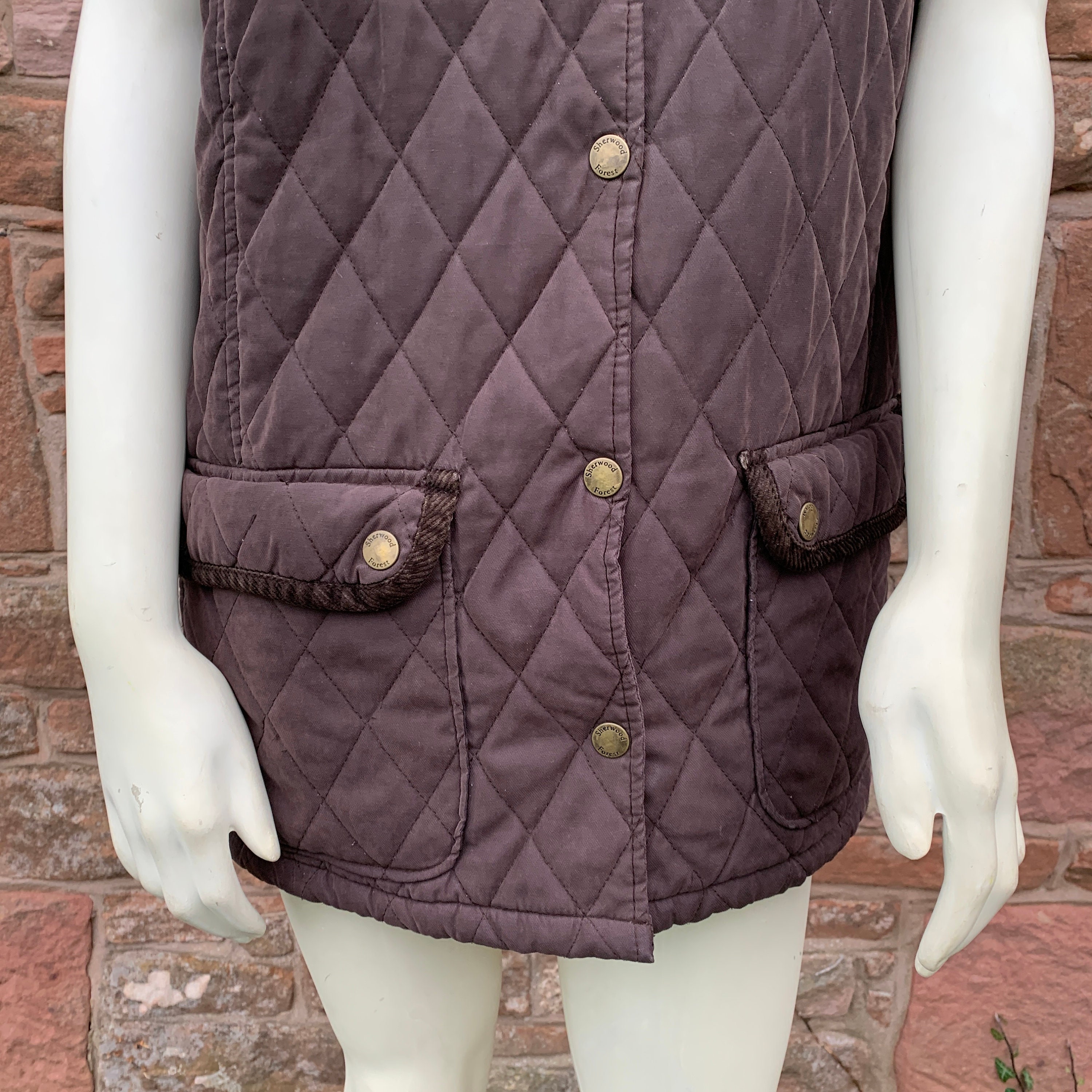 Vintage Ladies Sherwood Forest Quilted Gilet Vest 