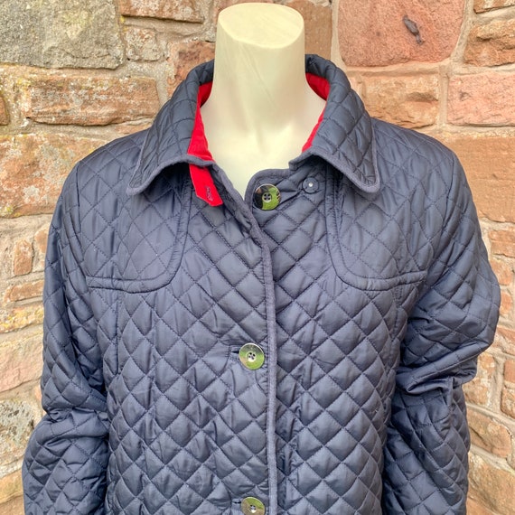LADIES QUILTED Country Jacket / A Retro Navy Blue… - image 3