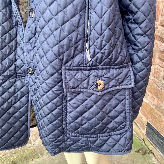 LADIES QUILTED Country Jacket / A Retro Navy Blue… - image 5