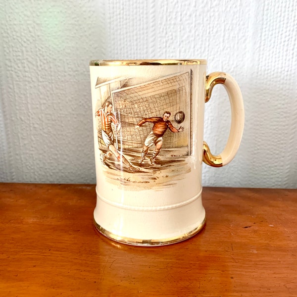 Antique Arthur Wood Sporting Series Decorative Mug or Tankard featuring two football / Soccer Scene