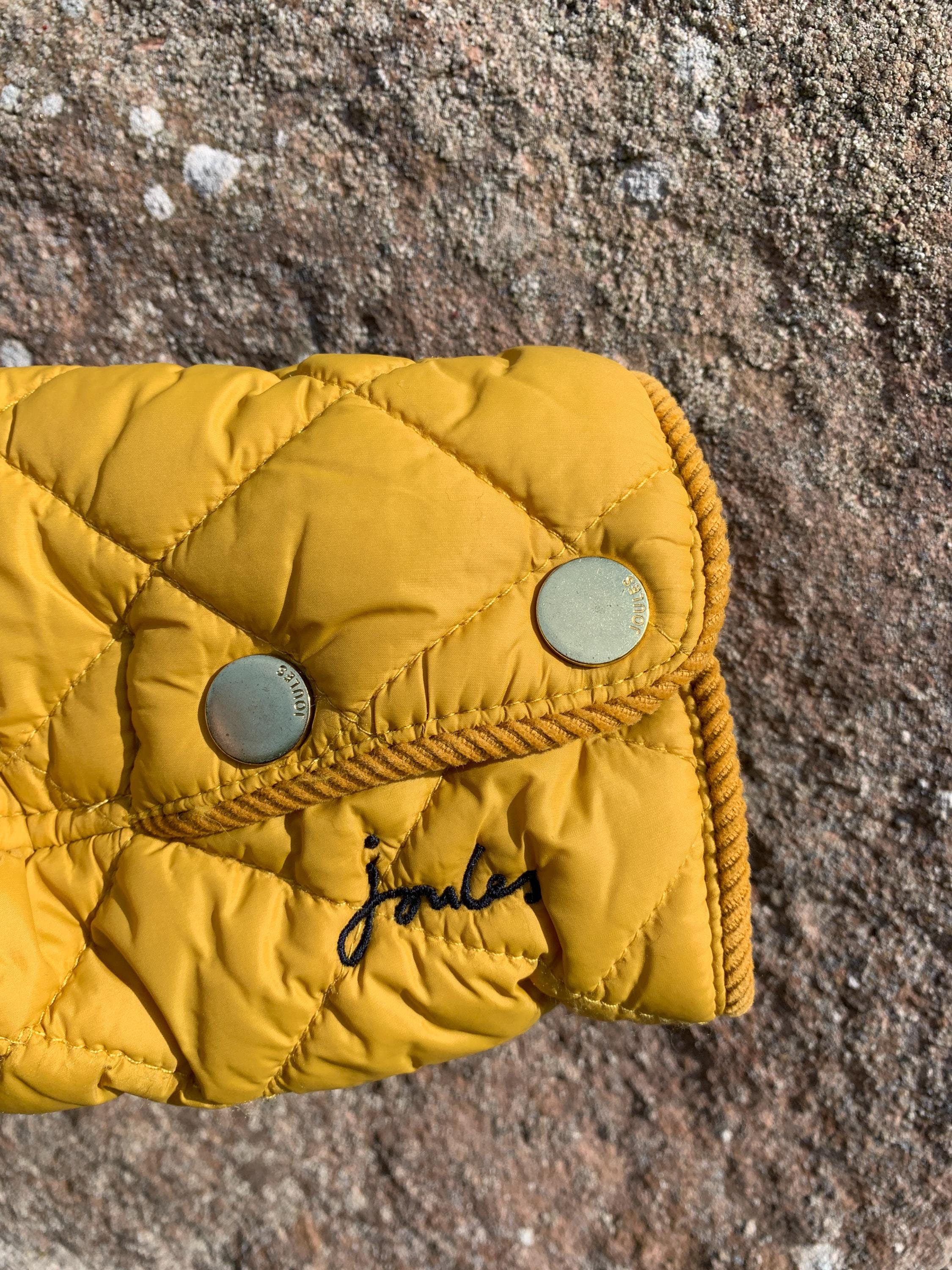 TheBigBrownFoxShop Ladies Quilted Jacket A Fabulous Classic Joules Town and Country Retro Yellow Caramel Quilted Jacket British Size 12 USA 8 Euro 40