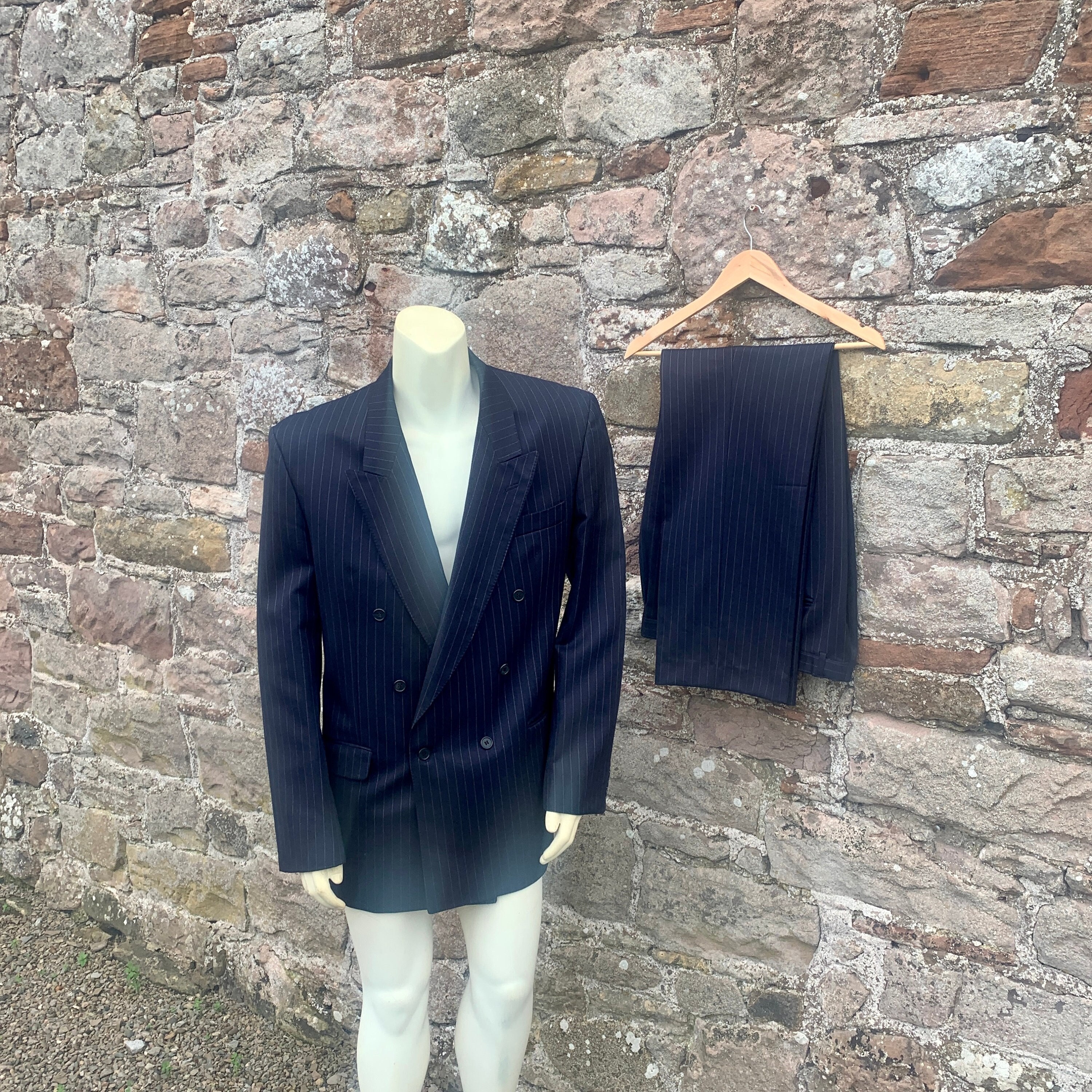 ジャケット・アウター vintage pinstripe double chester coat vintage pinstripe double chester coat