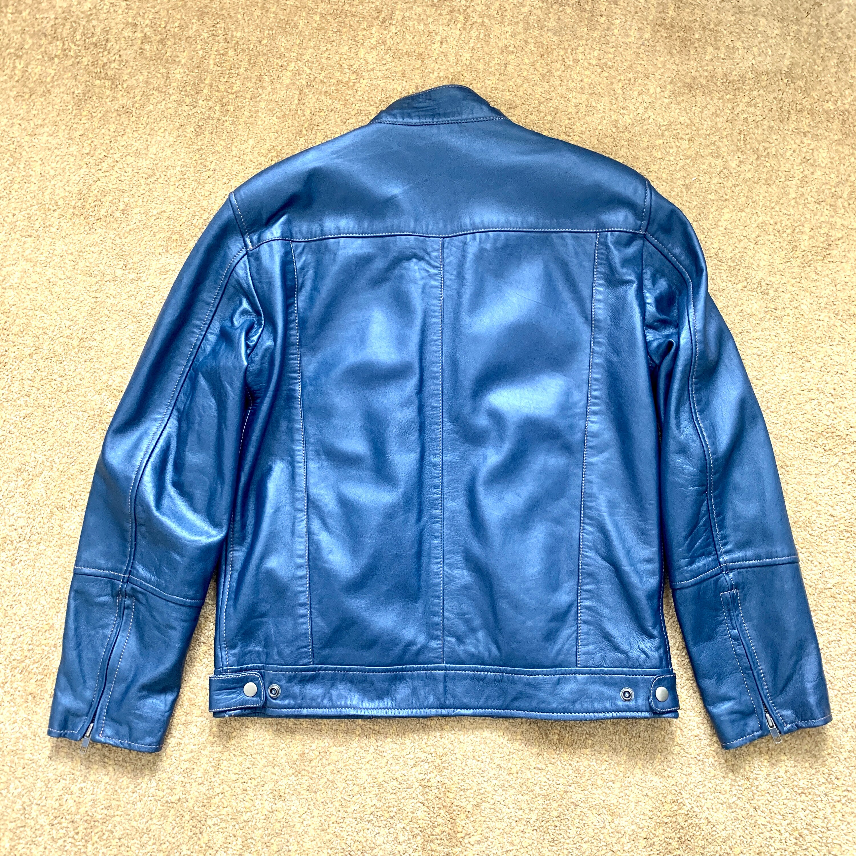 90s vintage short leather jacket （ S ） Custom Rare Vintage 90s Akaso Retro Style Cropped Motorcycle