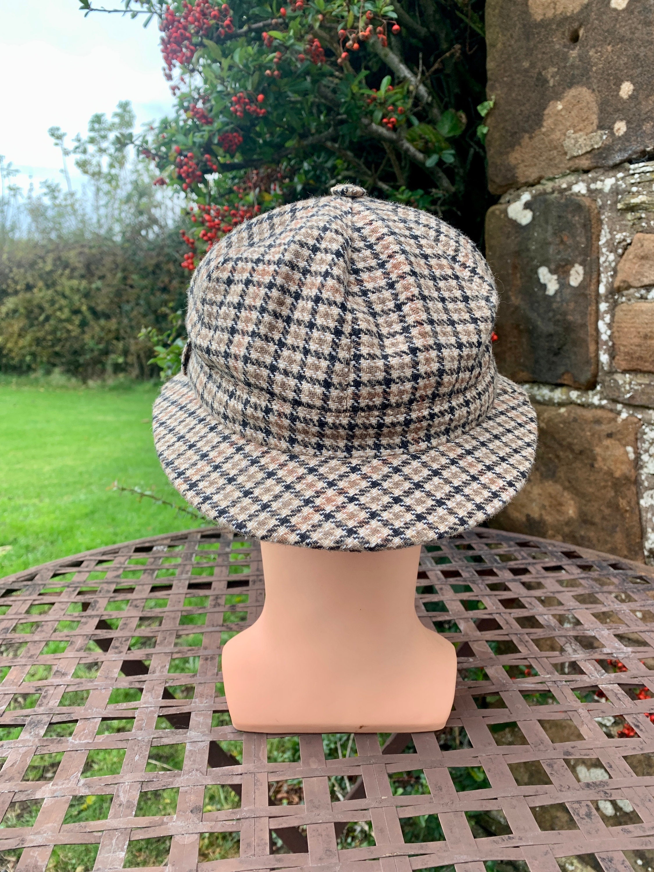 BARBOUR HAT Vintage Barbour Tweed Check Deerstalker or Country Squire Hat Perfect for All Outdoor Pursuits and Dog Walking Duties Etsy Canada