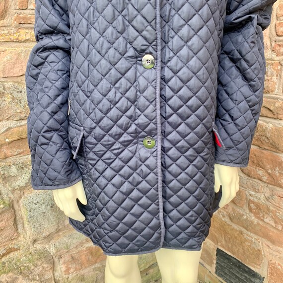LADIES QUILTED Country Jacket / A Retro Navy Blue… - image 4