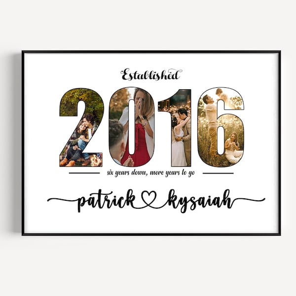 Benutzerdefinierte Jubiläumscollage, 6 Jahre Jubiläumsgeschenk für Freund, Sechsjähriges Jubiläumsgeschenk, 6 Jahre Geschenk, 6 Jahre Collage, 6.