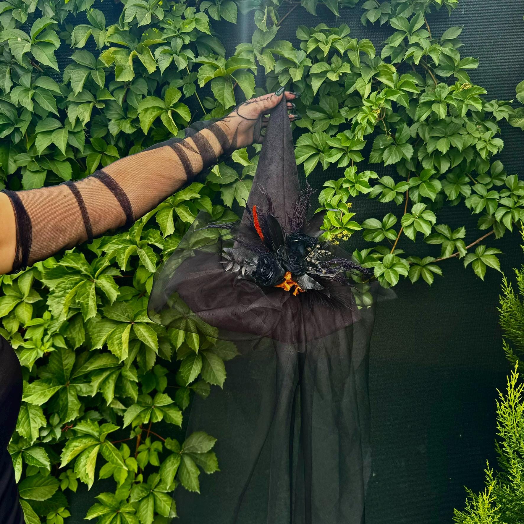 Chapeau De Sorcière Halloween, Chapeau En Tulle Sorciere