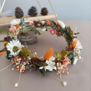 Dried Flower Crown, Rustic Hair Wreath, Boho Wedding Crown, Buttercup Bridal Flower, Baby's Breath Flower Crown , Bridesmaids Accessory