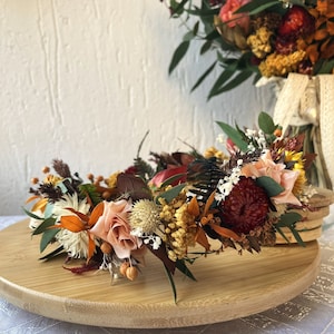 Rustic Flower Crown, Romantic Wedding Flower, Natural Color Crown, Boho Wedding Decor, Bride Hair Pin, Headband, Bridesmaid Wedding Gift Set