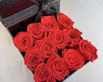 Preserved Red Rose Gift Box: Valentine's Day Anniversary Flower