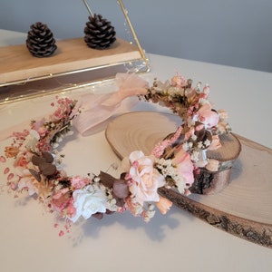 Soft Pink Flower Crown, Wedding Hair Wreath, Boho&Rustic Crown, Girl Child Pink Crown, Buttercup Bridal Flower, Bridesmaids Hair Piece Gift imagem 2