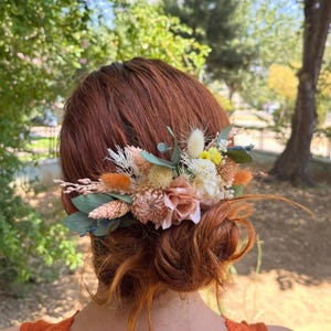 Blush Pink Flower Hair Comb, Rustic Bride Hair Comb, Bridesmaid Hair Comb, Bride Boho Hair Accessory, Floral Hair Accessory, Soft Pink Pin