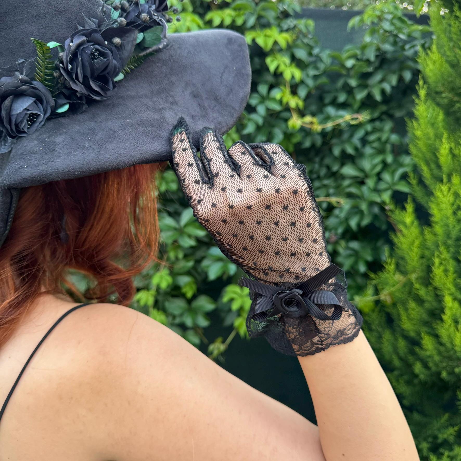 Fingerlose Satin-Handschuhe Schwarz – Elegante Opernhandschuhe Für Partys & Events