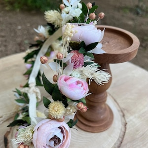Pink-White Flower Crown, Rustic Wedding Hair Wreath, Boho Bride Crown,Flower Girl Child Crown, Buttercup Bridal Flower, Bridesmaids Hair Pin